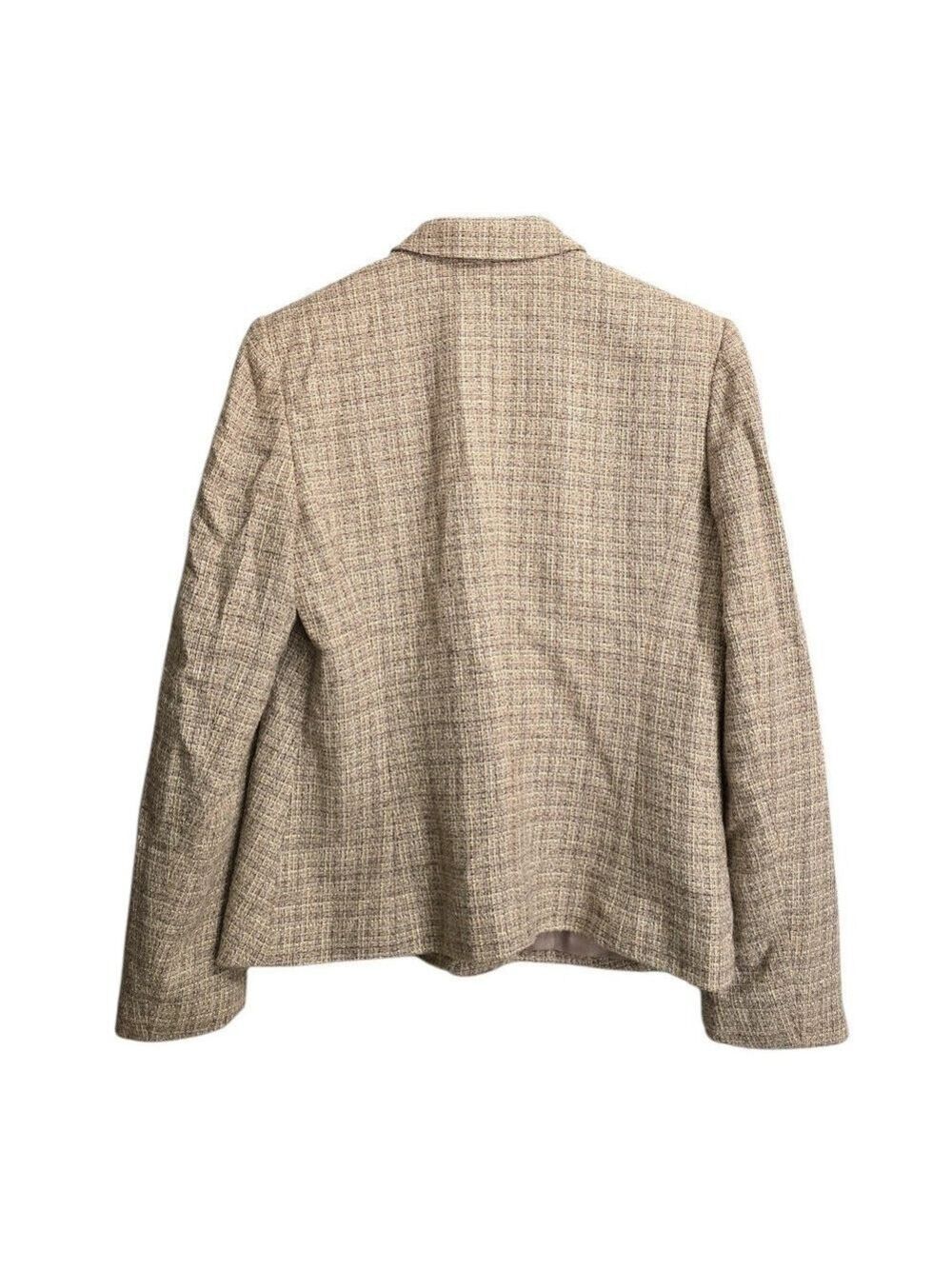 Talbots Vintage Tweed Linen Blend Peak Lapel Single Breasted Blazer Sz 8 - Picture 5 of 14